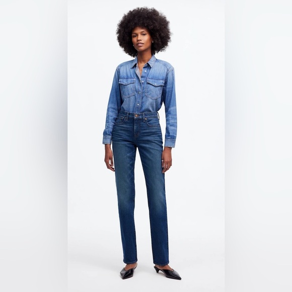 NWT The '90s Straight Mid-Rise Jean in Osada Wash, Size 32 - Picture 1 of 16